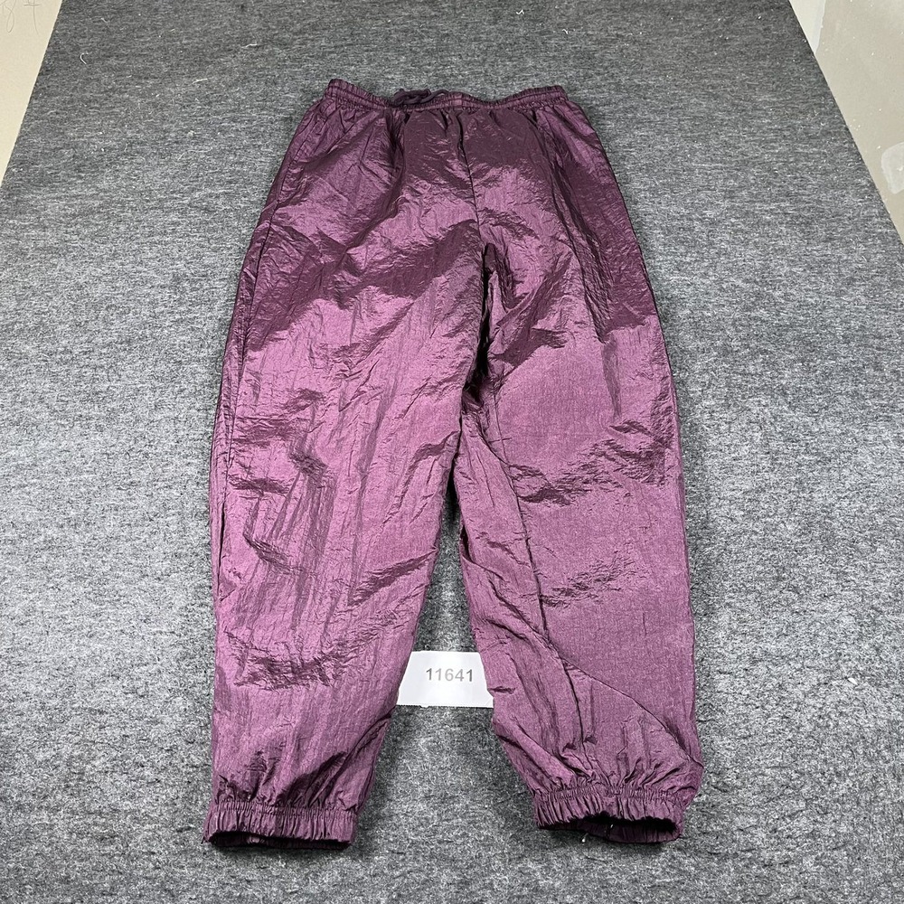 Athletech Track Pants L Purple Iridescent Nylon Lined Athletic Windbreaker